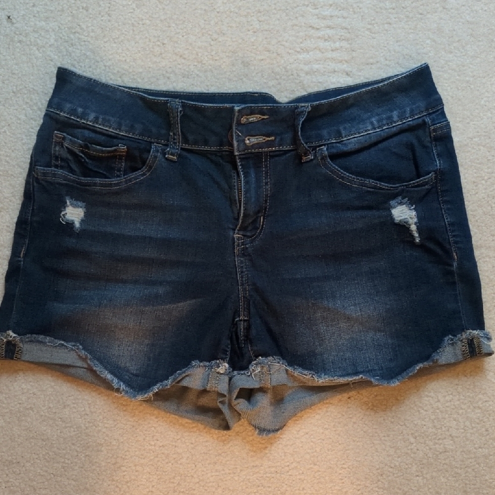 SO Dark Blue Distressed Denim Shorts